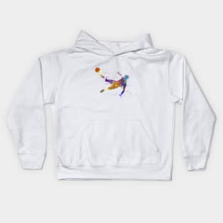 Soccer player in watercolor Kids Hoodie